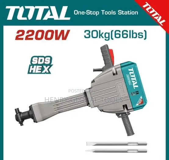 TOTAL 2200W Mai Nauyi Jack Hammer (30kg SDS-HEX) - 1