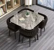 Squared Contemporary Dining Table with 4 Chairs - 2