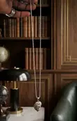 Classic Sterling Men's Neckpiece with Lion Head Pendant - 1