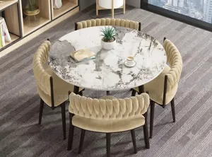 Round Contemporary Dining Table with 4 Chairs