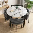 Luxury Round Contemporary Dining Table with 4 Chairs - 1