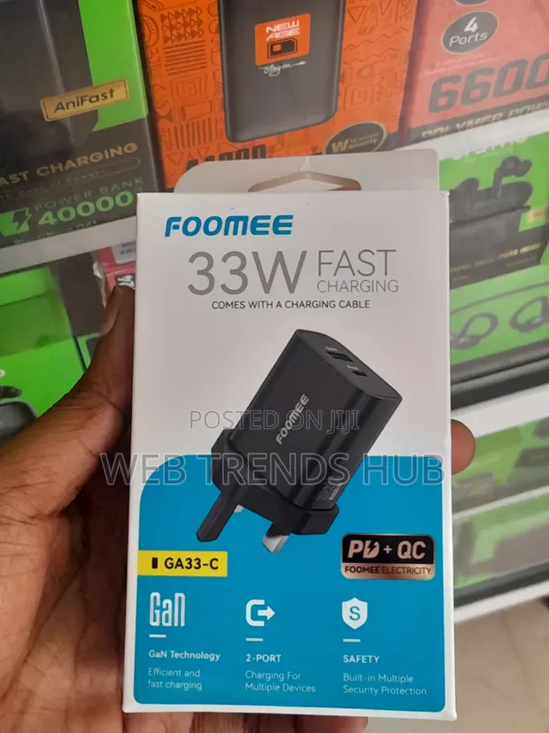 Foomee 33W GaN Fast Wall Charger with Type-C Cable - 1