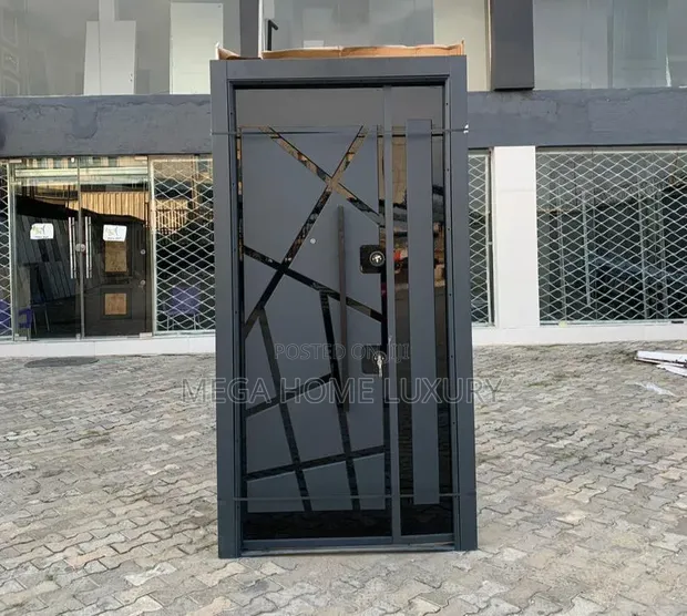 4ft x 8ft Luxury Security Door - Black - 1