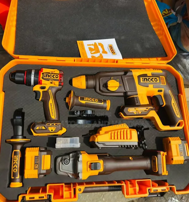 Ingco 20V Cordless 3-Piece Combo Kit - 1