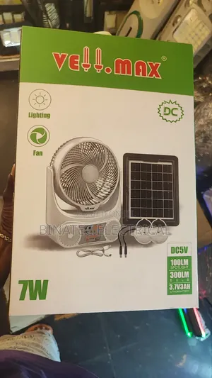 Vellmax Fan Mai Amfani Da Hasken Rana Tare Da Fitilu