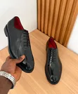 Christian Louboutin Takalmi Mazan Baka-Baka Na Fatar Jini Baƙi - 1