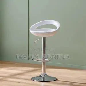 Modern White Adjustable Swivel Bar Stool