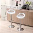 Modern White Adjustable Swivel Bar Stool - 2