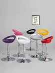 Modern White Adjustable Swivel Bar Stool - 3