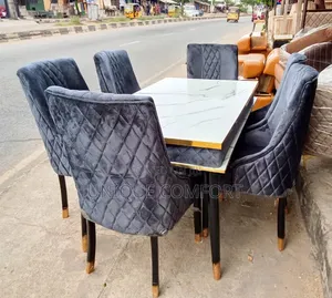 Brand New Luxury 6-Seater Faux Marble Dining Set