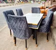 Brand New Luxury 6-Seater Faux Marble Dining Set - 2