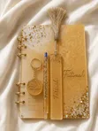 Luxury Resin A5 Journal Gift Set - Journal, Pen, Bookmark, Key Holder - 2
