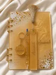 Luxury Resin A5 Journal Gift Set - Journal, Pen, Bookmark, Key Holder - 3