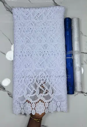 Pure White Cord Lace Fabric