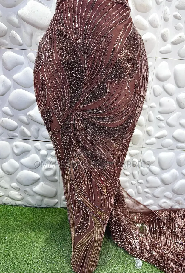 Fully Handbeaded Lace Fabric - 5 Yards - 1