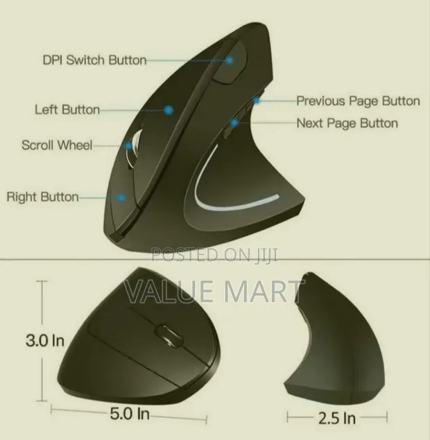 Ergonomic Optical Wireless Mouse - 1