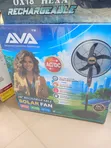 AVA 18-Inch Rechargeable Solar Standing Fan with Panel & Bulb - 1