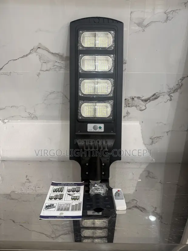 All-in-One Outdoor LED Solar Street Light with Remote - 1