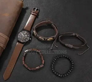 Shaarms Brown Leather Band Wristwatch