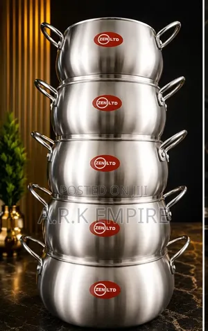 5-Piece Aluminum Cooking Pot Set - Brand New