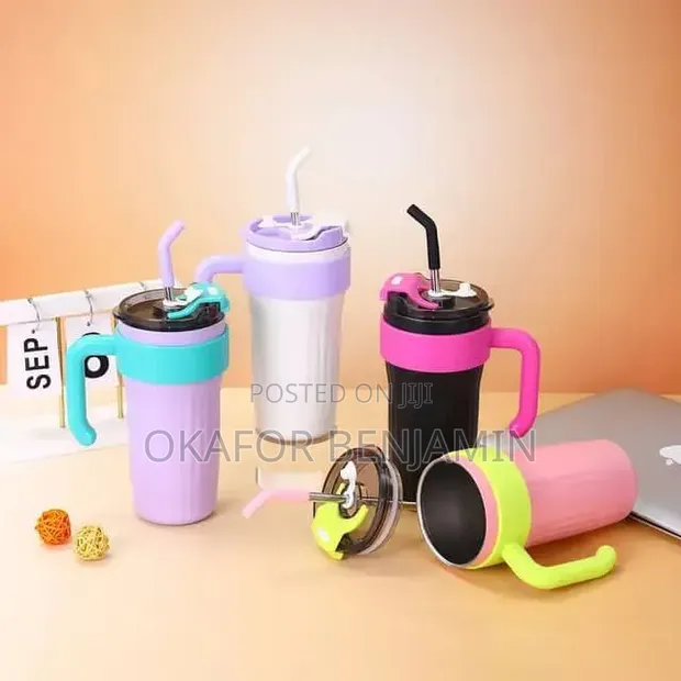 800ml Stainless Steel Insulated Water Bottle with Straw - 1