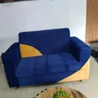 Royal 2-Seater Sofa Couch - Brand New Blue - 1