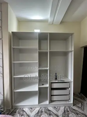 High Gloss Wardrobe with Glass Door & LED Light