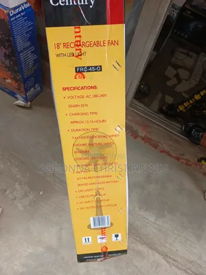 18-inch Century Rechargeable Fan