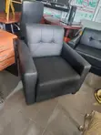 Luxury Black Leather Single Seater Armchair - 2