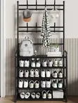 5-Tier Shoe and Bag Rack - Black - 1