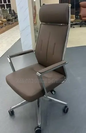 High Back Executive Office Chair - Brown Leather