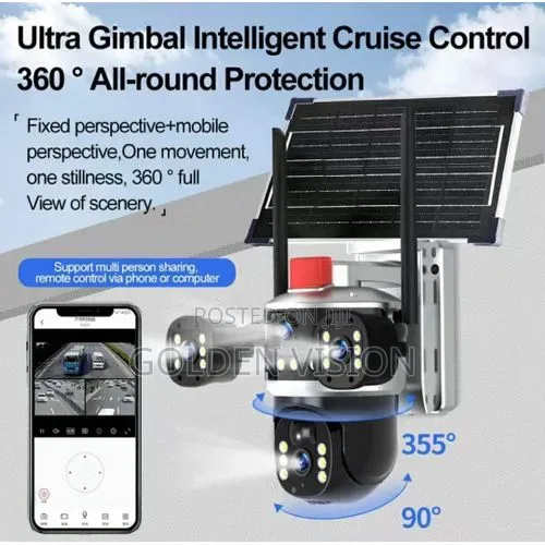 Ultral Gimbal Latest Triple Lens 4G Solar CCTV Camera - 1