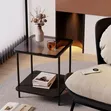 Modern 2-Tier Tempered Glass Side Table - White - 1