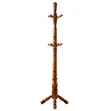 Classic Wooden Coat Rack with Tripod Base - 1