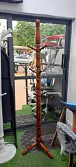 Classic Wooden Coat Rack with Tripod Base - 2