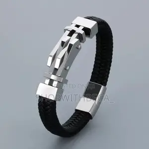 Stainless Steel & Leather Bracelet