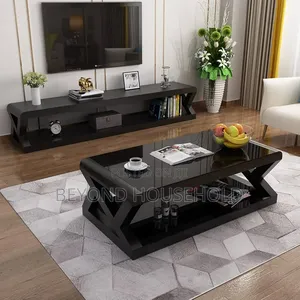 Luxury Tempered Glass Coffee Table - Modern 2-Tier Center Table