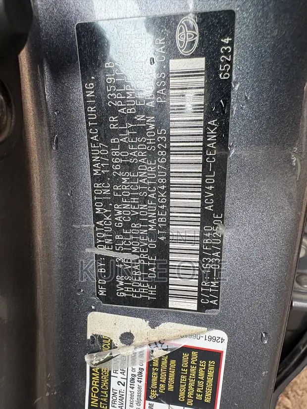 Toyota Camry 2.4 LE 2008 Gray - 1