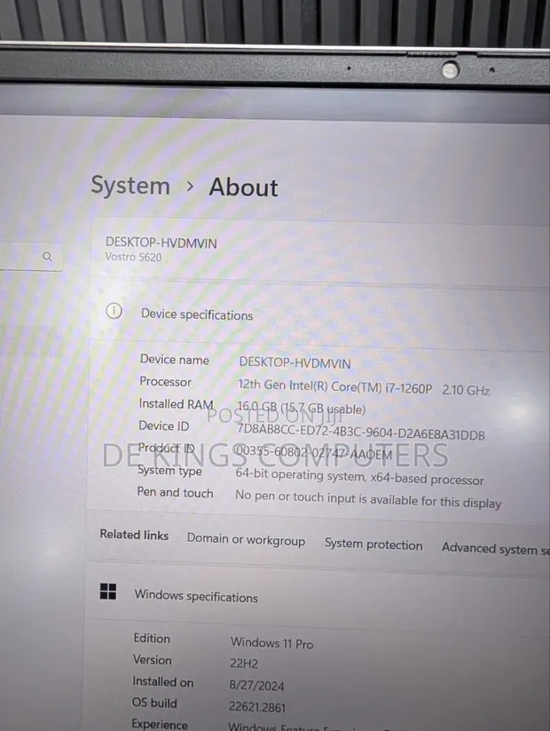 Dell Vostro 16 5620 Laptop: Intel Core i7, 16GB RAM, 512GB SSD - 1