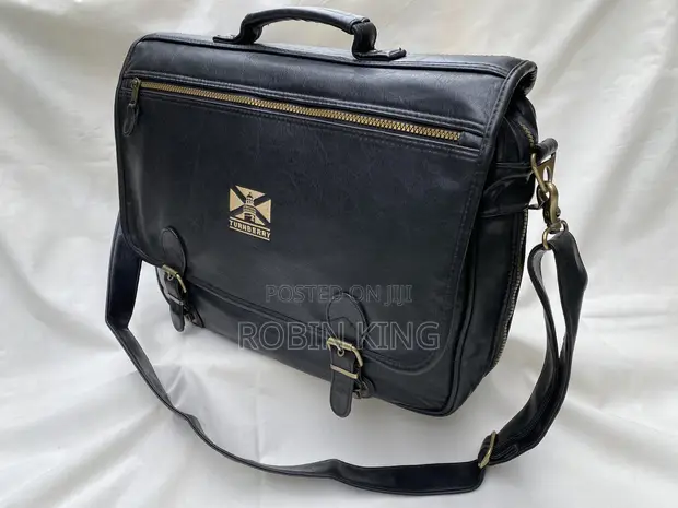 TURNBERRY Genuine Leather Black Briefcase Bag (Medium) - 1