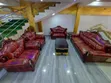 Home Interiors Royal Leather Sofa with Center Table & Stools - 2