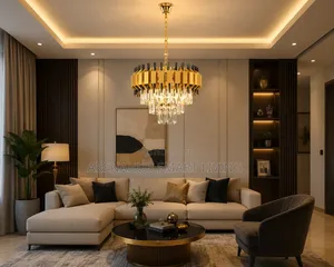 Modern Gold Crystal Chandelier - Luxury 3-Tier K9