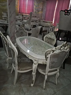 Royal Oval White Dining Set (6 Seaters)