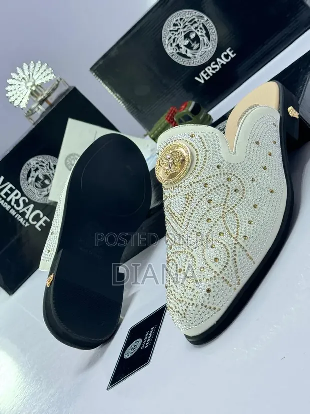 Versace Slip-on Loafers (Men's) - White Leather - 1