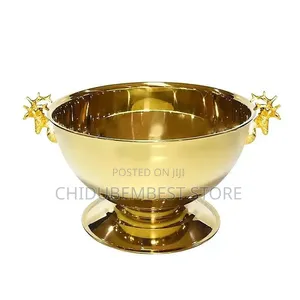 Quality Gold Champagne Bowl with Deer Head Design