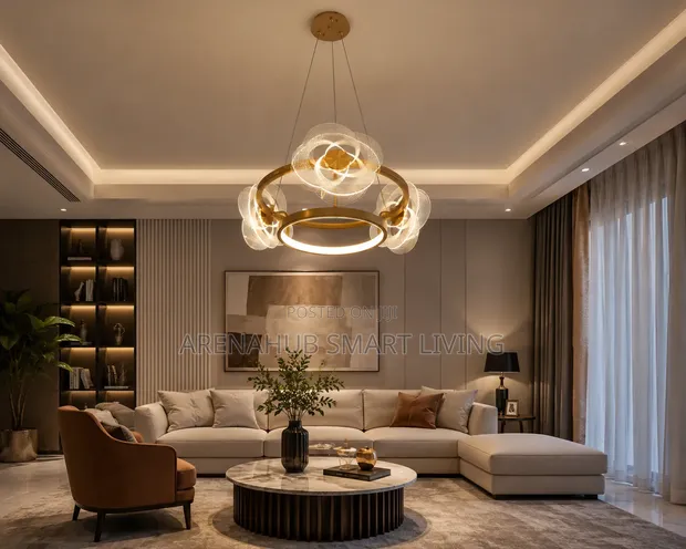 Nordic Acrylic LED Gold Chandelier Hanging Lamp - 1
