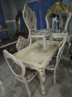 Royal Dining Set Mai Zama Shida - Farar Itace