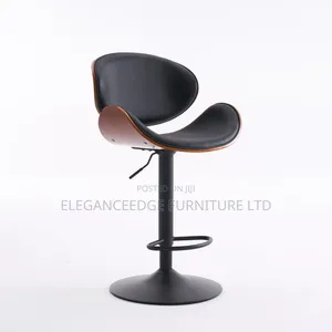 Modern Swivel Bar Stool tare da Bentwood Frame