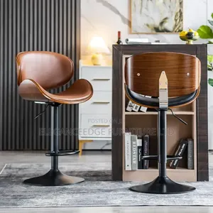 Modern Swivel Bar Stool with Bentwood Frame