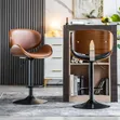 Modern Swivel Bar Stool with Bentwood Frame - 3